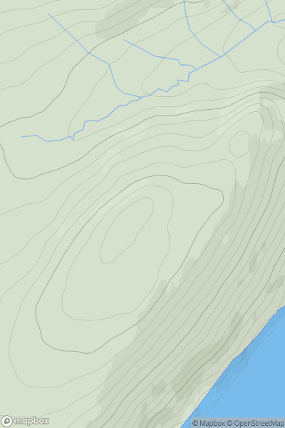 Thumbnail image for Meall Dubh [Loch Treig to Loch Ericht] showing contour plot for surrounding peak